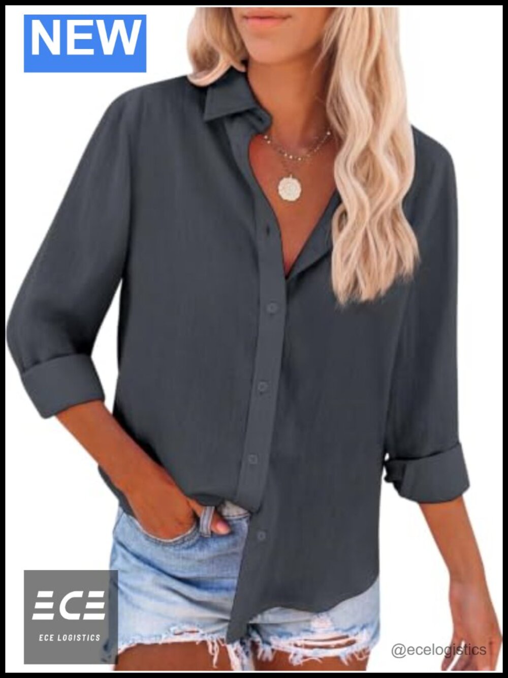 Womens Cotton Oxford Button Down Shirt Long Sleeve Blouse Relaxed Fit
